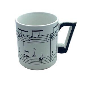 Vtg‎ 1984 Chadwick Miller Musical Sheet Music Notes Cup Mug Note Handle Composer